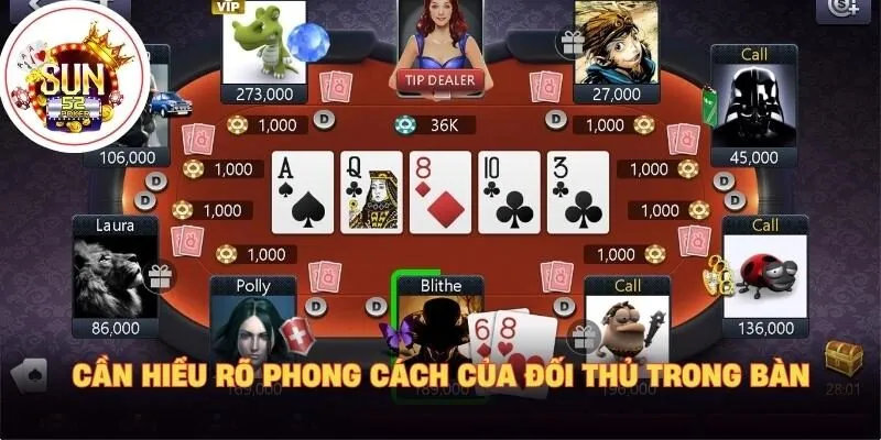 Cần hiểu rõ phong cách của đối thủ trong bàn