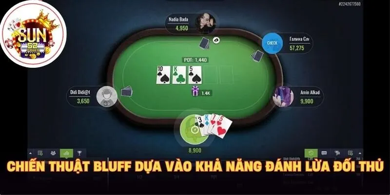 Chiến thuật bluff dựa vào khả năng đánh lừa đối thủ