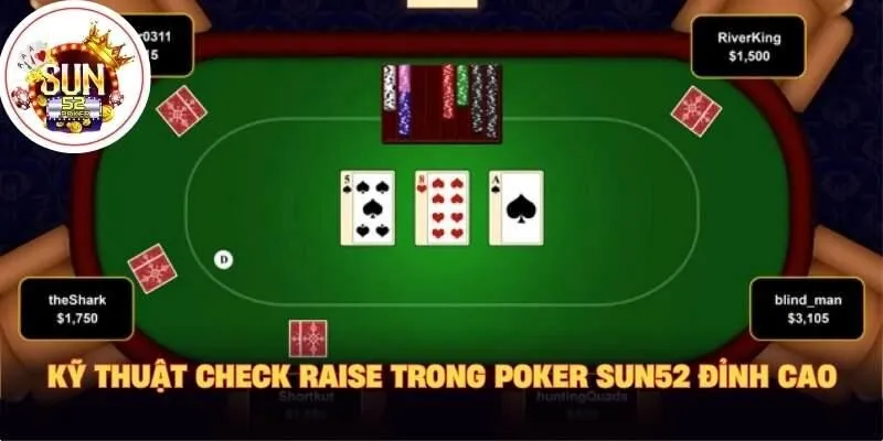 Kỹ thuật check raise trong poker Sun52 đỉnh cao