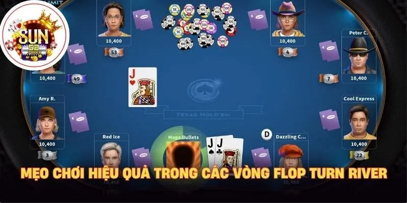 Mẹo chơi hiệu quả trong các vòng Flop Turn River